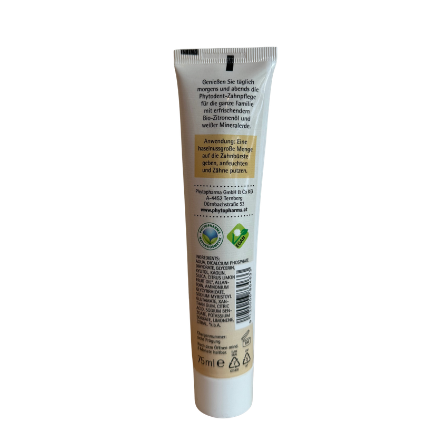 Zahncreme Zitrone - "Die Erfrischende“ - mit grüner Mineralerde & Zitronenöl / Phytodent