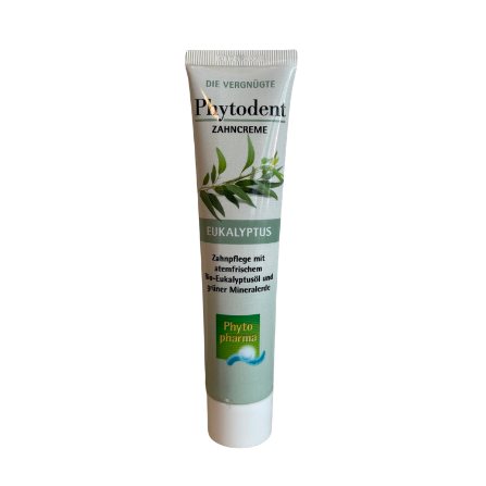 Zahncreme Eukalyptus - "Die Vergnügte“ - mit grüner Mineralerde & Eukalyptusöl / Phytodent