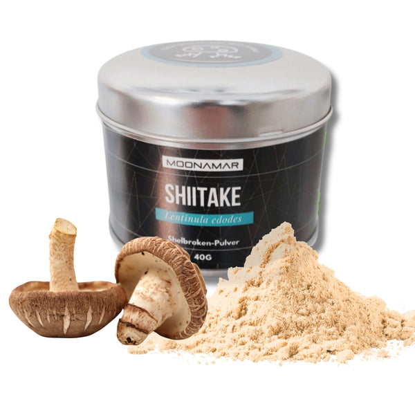 BIO Shiitake (Lentinula e.) Shellbroken* Pulver / 40G / MOONAMAR