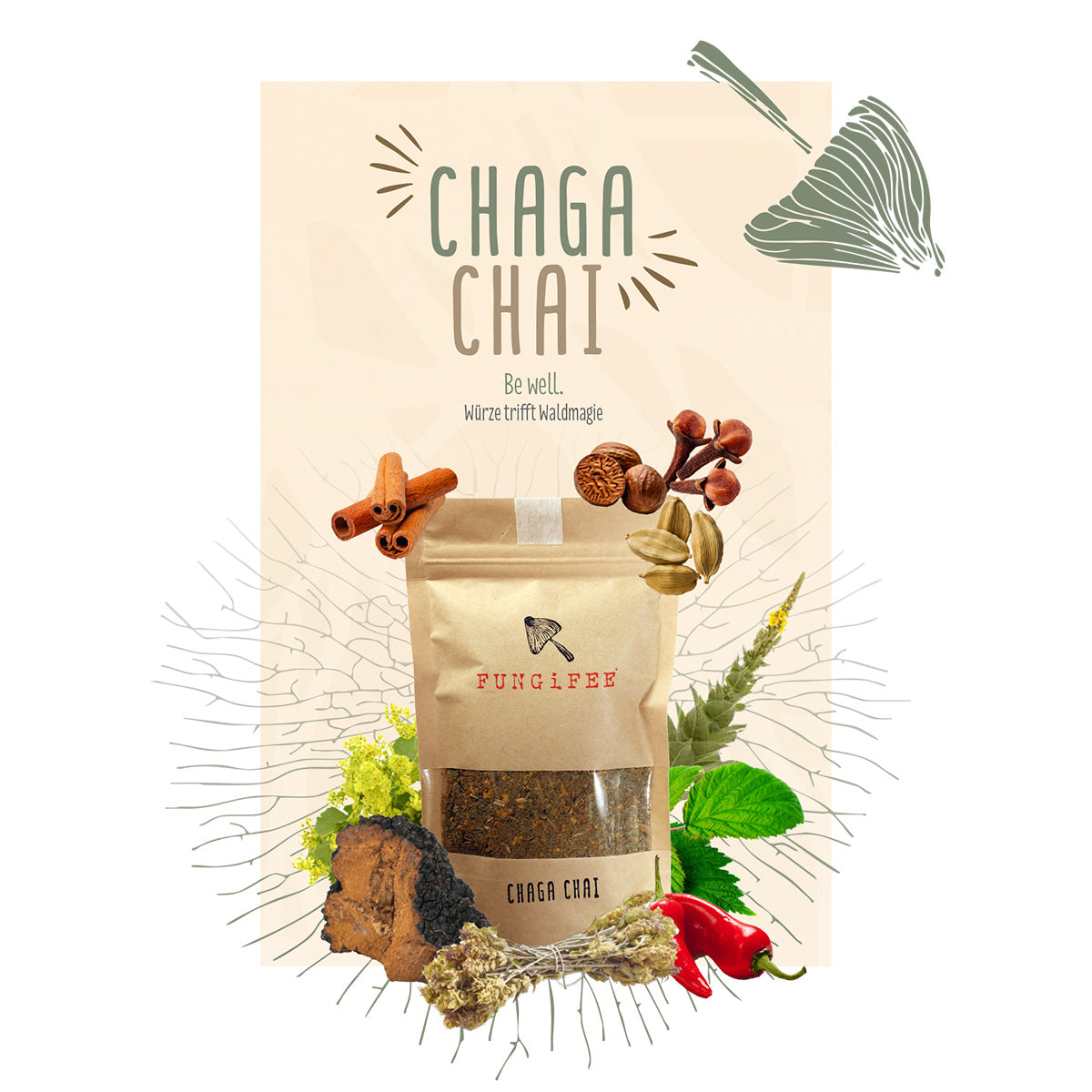 Pilz-Teemischung Chaga Chai – Be Well / Fungifee 50g