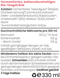 Kombucha mit Hibiskus und Limette / 330 ml / BOOTCH
