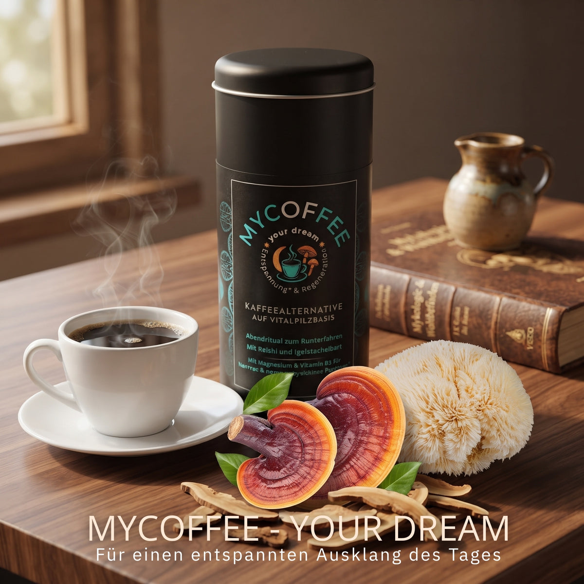 MYCOFFEE Dream – Deine Abend-Kaffeealternative mit Igelstachelbart, Reishi & Vitamin B3