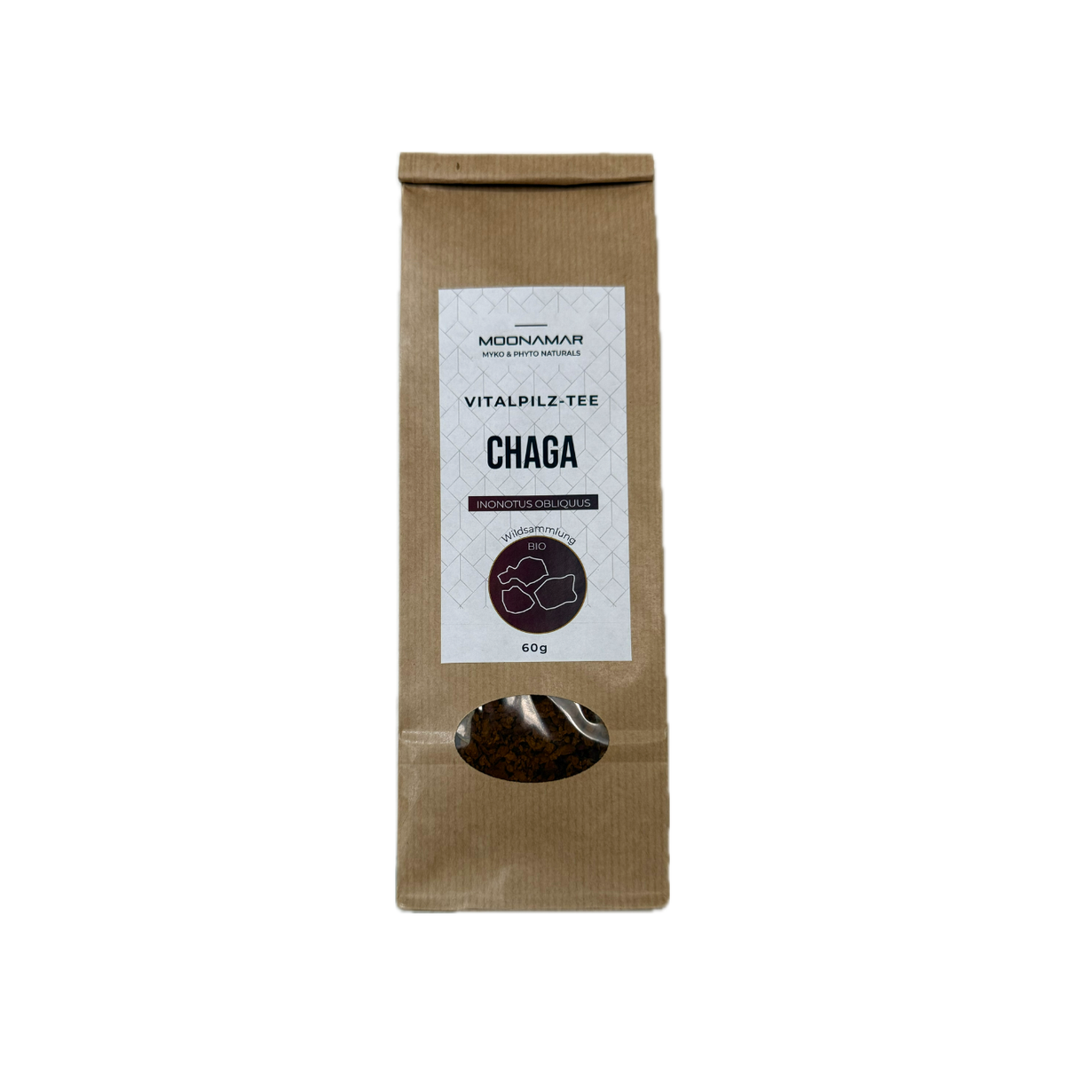 BIO Chaga-Tee (Inonotus obliquus) 60g in kleinen Broken / MOONAMAR