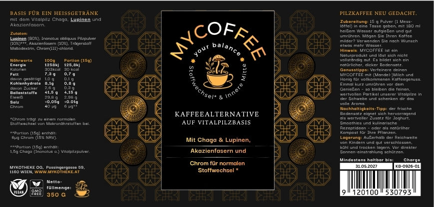 MYCOFFEE - Your Balance- Kaffeealternative basierend auf Chaga & Lupinen