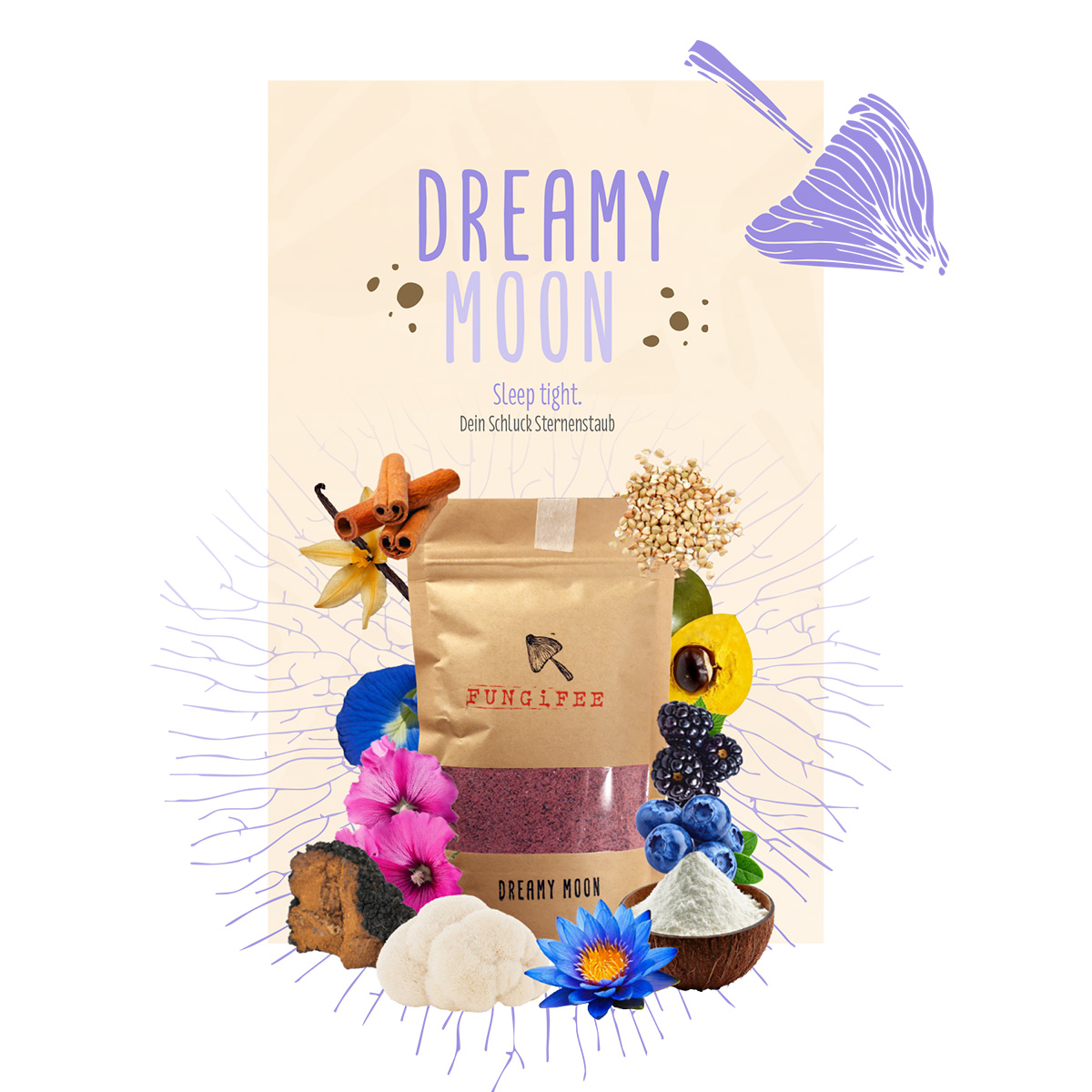Pilzteemischung Dreamy Moon von Fungifee